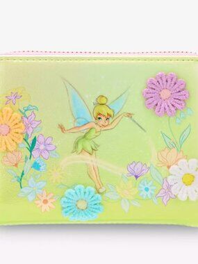 Loungefly Disney Peter Pan Tinker Bell Flower Iridescent Zip Wallet —Exclusive